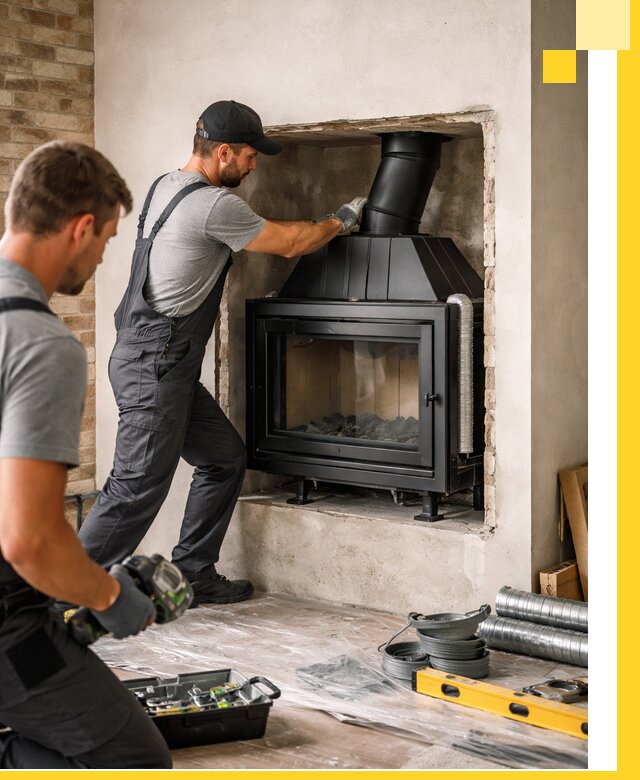 Установка каминных топок в Карталах: монтаж, подключение
