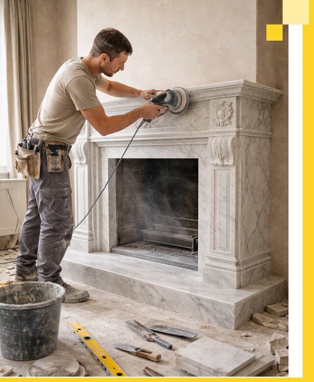 Изготовление и установка мраморных каминов в Карталах под ключ