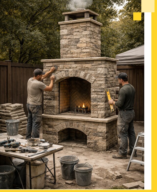 Проектирование и установка уличных каминов в Карталах