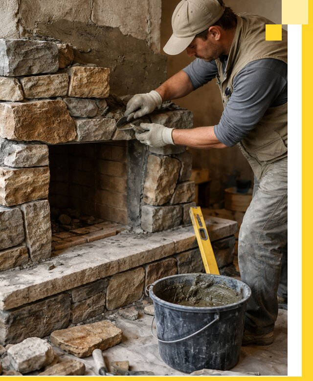 Изготовление и установка каменных каминов под ключ в Карталах