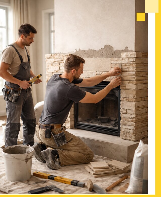 Установка и монтаж каминов для загородного дома в Карталах