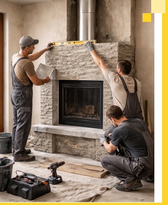 Профессиональный монтаж каминов под ключ в Карталах для дома