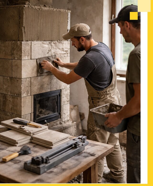 Профессиональная облицовка печей в Карталах: керамика и камень