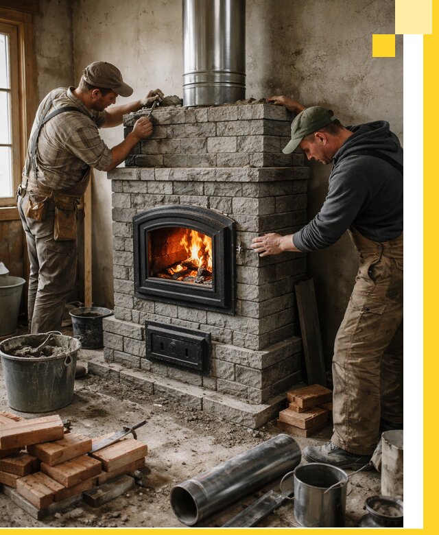 Производство, поставка и монтаж дровяных печей в Карталах