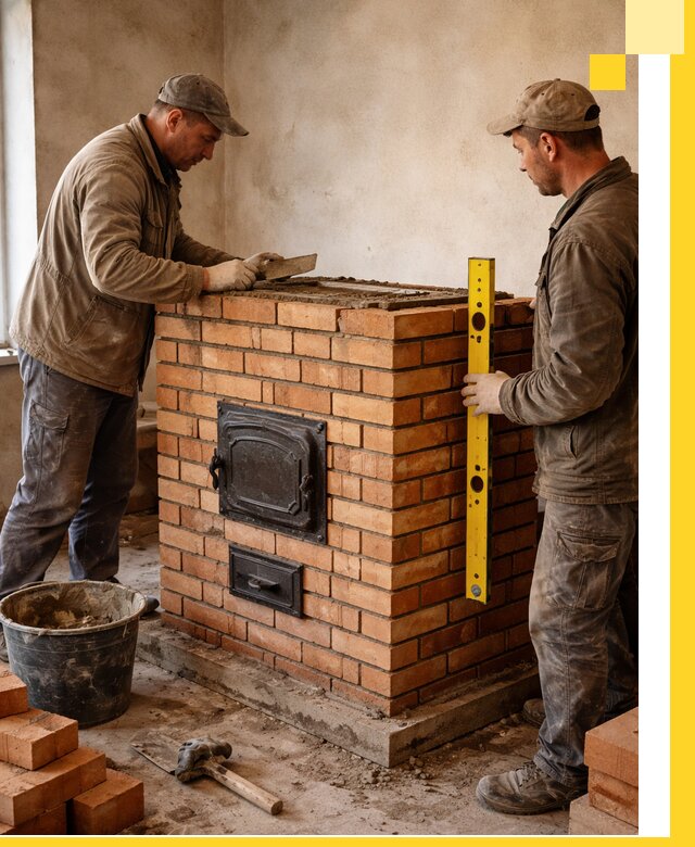 Отопительные печи под ключ в Карталах, установка и сборка