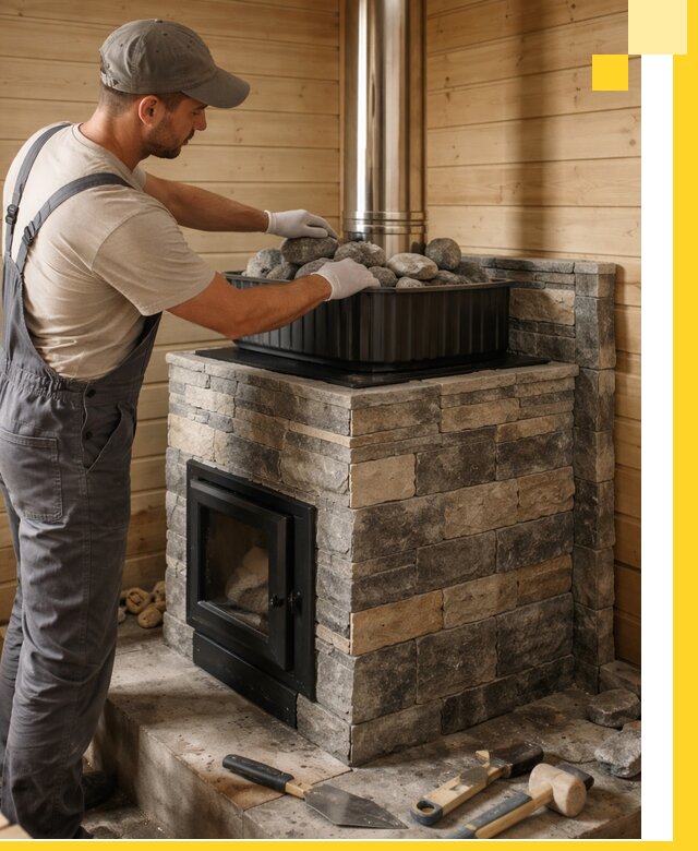 Печи для парной в Карталах, производство, монтаж и обслуживание