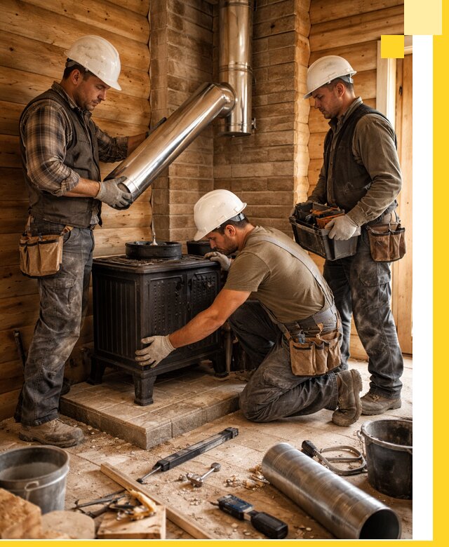 Профессиональный монтаж банных печей и дымоходов в Карталах
