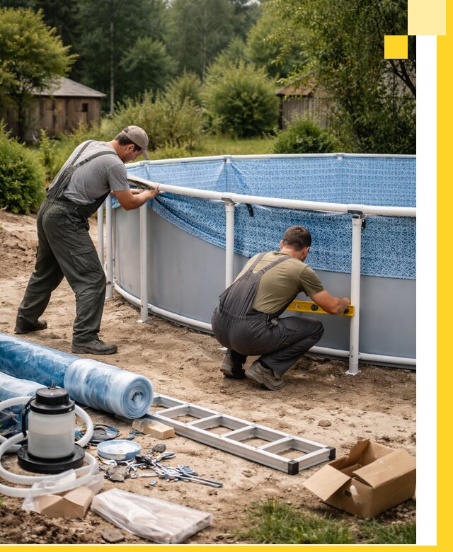 Установка и монтаж каркасных бассейнов в Карталах под ключ