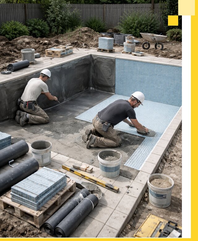 Проектирование и строительство стационарных бассейнов в Карталах