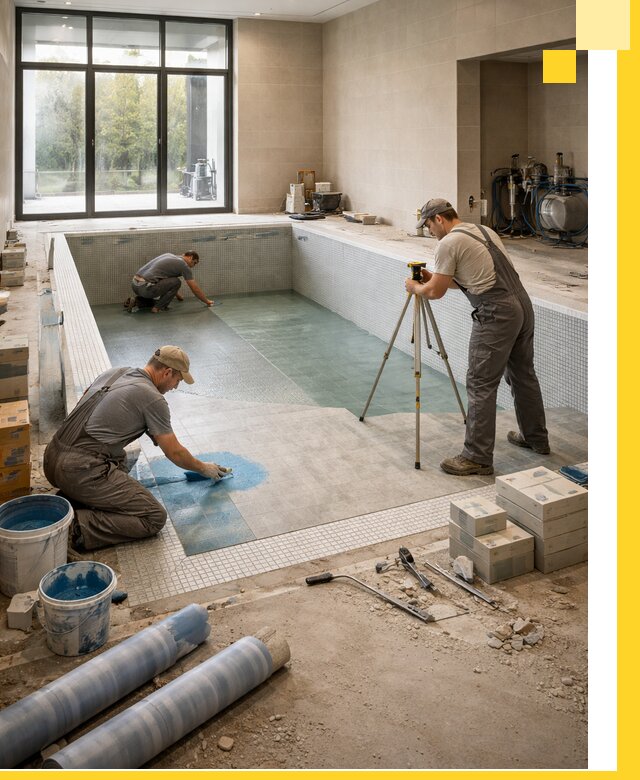 Проект и строительство закрытых бассейнов в Карталах под ключ