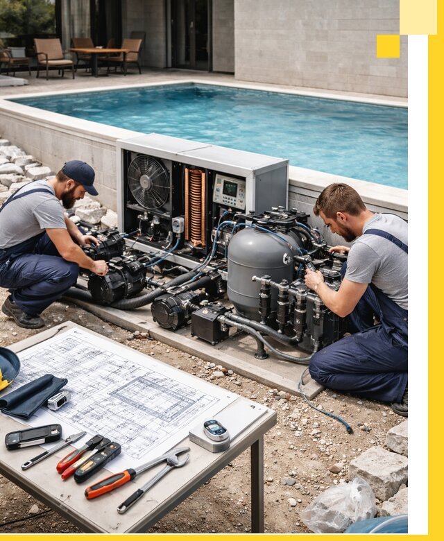 Проектирование и монтаж бассейнов с подогревом в Карталах