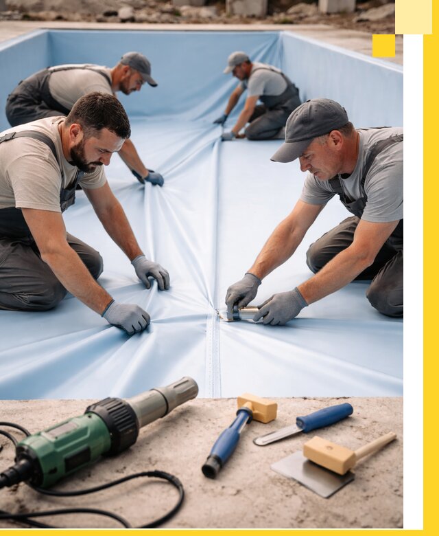 ПВХ пленка для бассейнов с монтажом и гарантией в Карталах