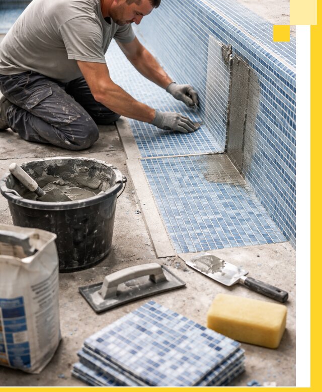 Укладка и ремонт мозаики для бассейнов под ключ в Карталах