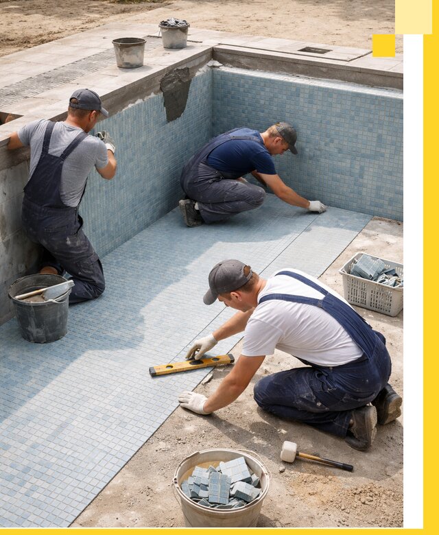 Укладка и установка плитки для бассейнов под ключ в Карталах