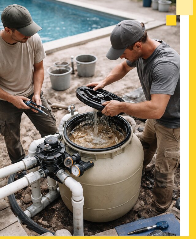 Установка и обслуживание песочных фильтров для бассейнов в Карталах