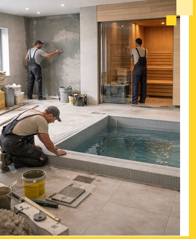 Проектирование и строительство сауны с бассейном в Карталах