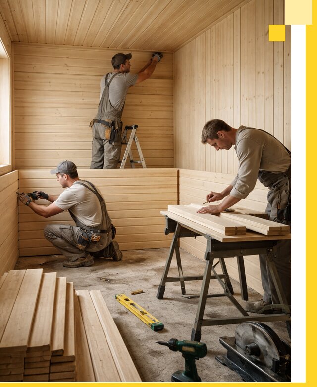 Обшивка саун в Карталах из натуральной древесины под ключ