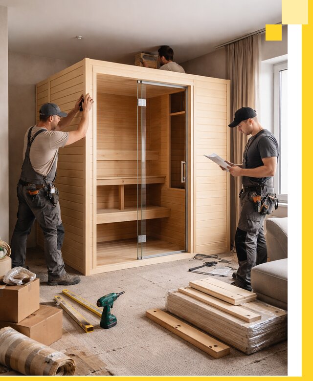 Установка и благоустройство саун в квартире в Карталах