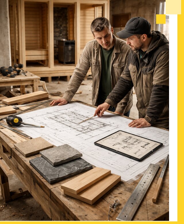 Проекты бань под ключ и планы строительства в Карталах