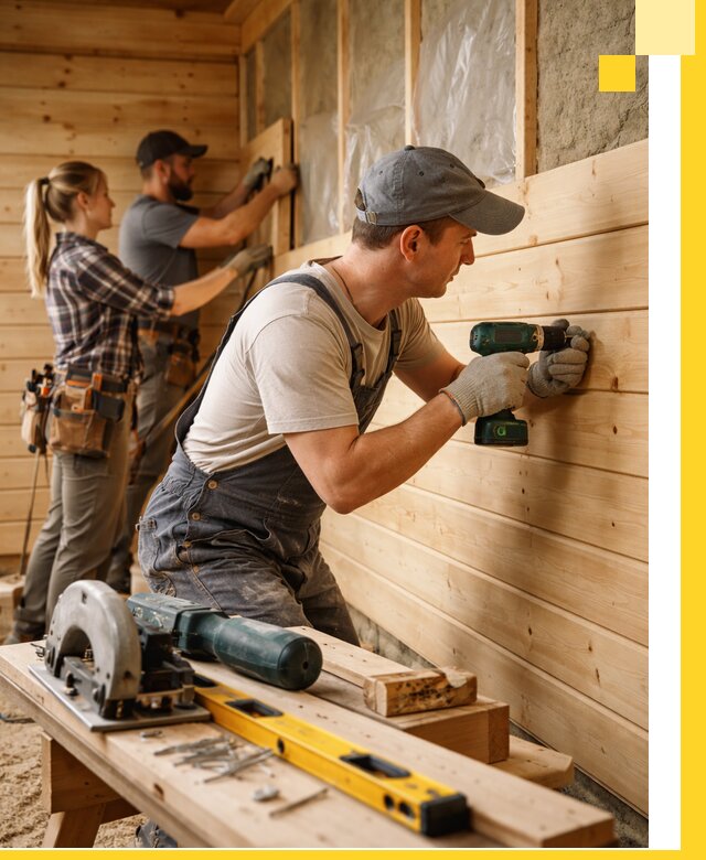 Обшивка бань под ключ в Карталах: отделка стен и потолков