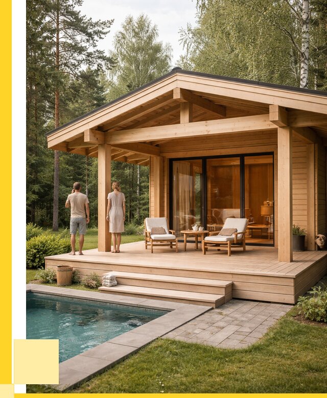 Бани с террасой под ключ в Карталах от 625860 р. | ЭриданКрт