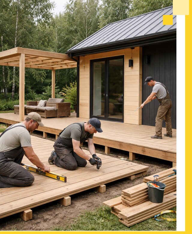 Строительство бань с террасой и бассейном под ключ в Карталах