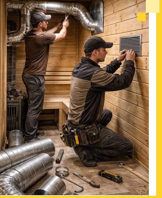 Проектирование и монтаж вентиляции бани в Карталах под ключ