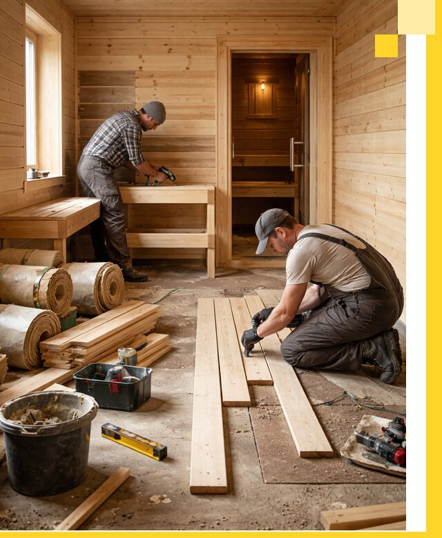 Индивидуальный проект бани с комнатой отдыха под ключ в Карталах