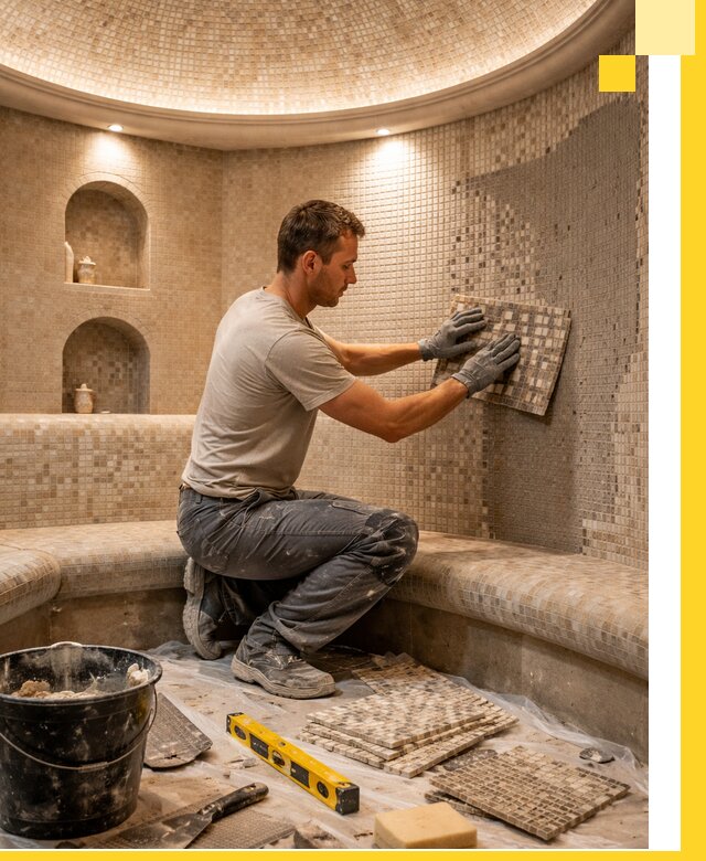 Устройство и монтаж домашнего хамама под ключ в Карталах