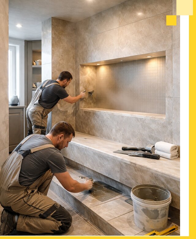 Профессиональное строительство хамама в квартире в Карталах