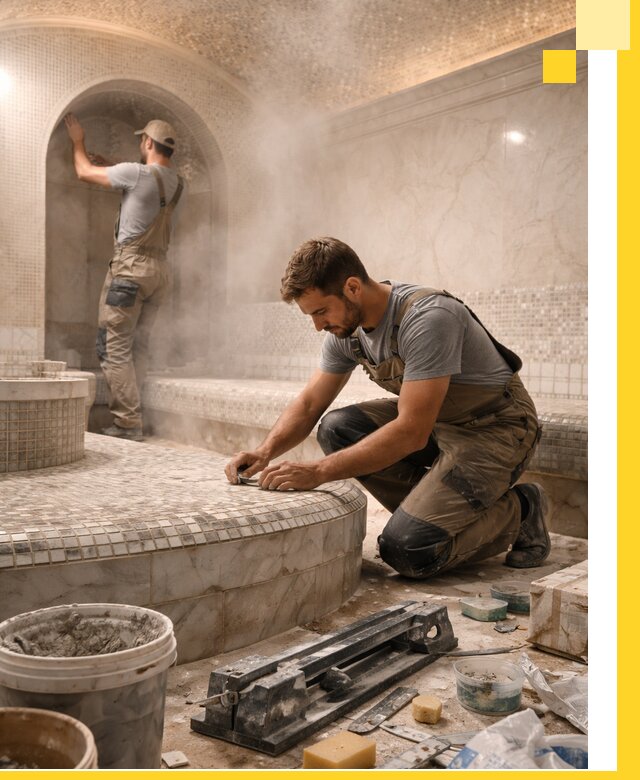 Профессиональный дизайн хамама и SPA под ключ в Карталах