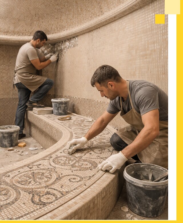 Плитка для хамама в Карталах, укладка, подбор и поставка