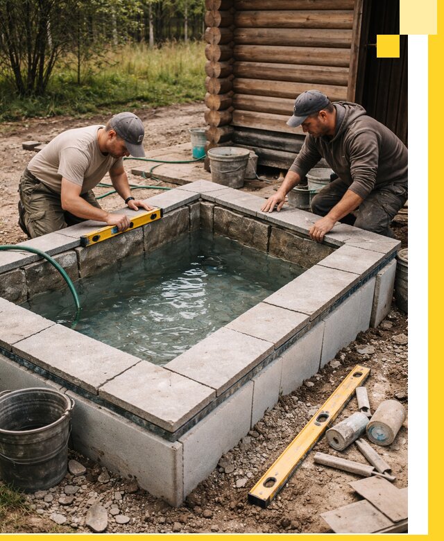 Изготовление и установка холодных купелей под ключ в Карталах