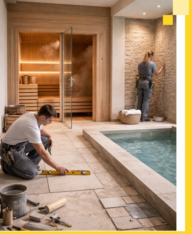 Комплексный дизайн и отделка интерьеров SPA под ключ в Карталах